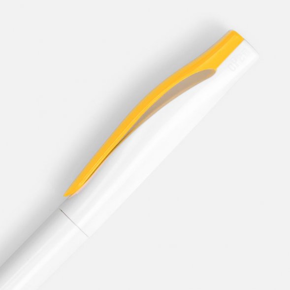 Ручка шариковая Pin, белая с желтым 
