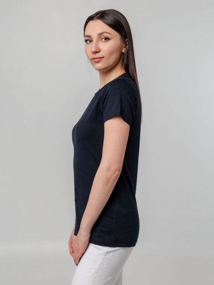 Футболка женская T-bolka Stretch Lady, темно-синяя (navy) 