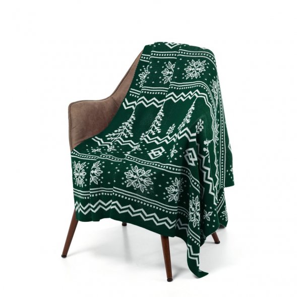 Плед Elnik, зеленый с молочно-белым 