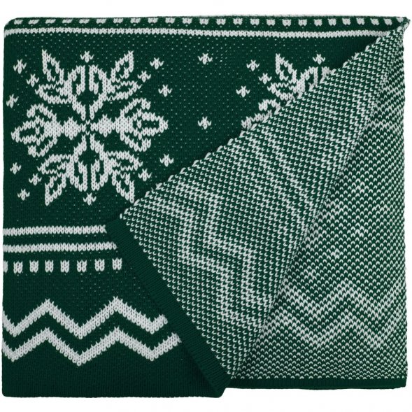 Плед Elnik, зеленый с молочно-белым 