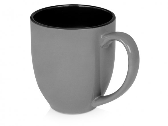 Кружка керамическая Gracy 450мл, серый/черный 