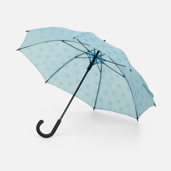 Зонт-трость Undercolor с полной запечаткой на заказ, с бирюзовыми спицами 