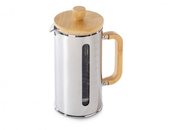 Френч-пресс в стальном корпусе и ручкой из бамбука Coffee break, 1000 мл 