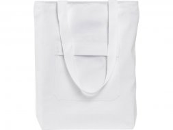 Сумка на молнии Zipper из хлопка 280 г c карманом на молнии спереди, белый