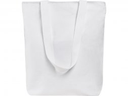 Сумка на молнии Zipper из хлопка 280 г c карманом на молнии спереди, белый