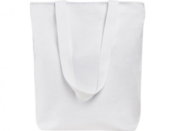 Сумка на молнии Zipper из хлопка 280 г c карманом на молнии спереди, белый 