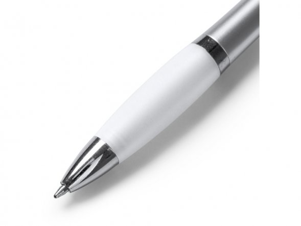 Ручка пластиковая шариковая CONWI, серебристый/белый 