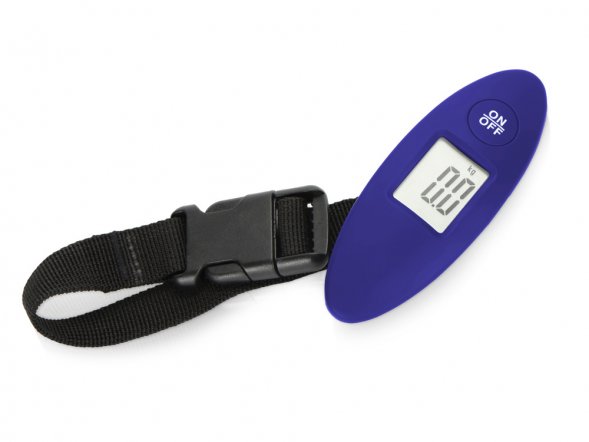 Багажные весы с покрытием soft touch Gravity, синий 