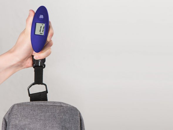 Багажные весы с покрытием soft touch Gravity, синий 