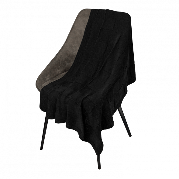 Плед Cella вязаный, черный (без подарочной коробки) 