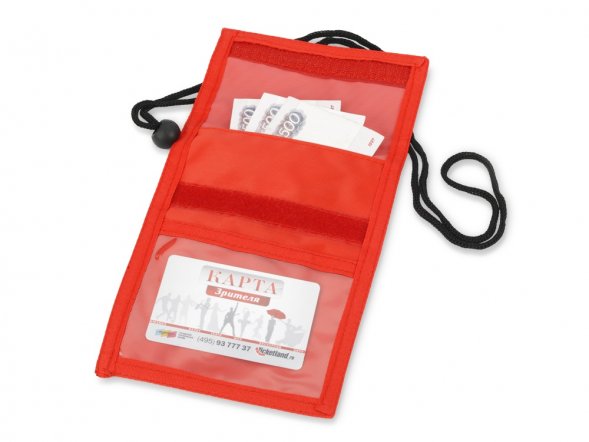 Нагрудное дорожное портмоне со шнурком 