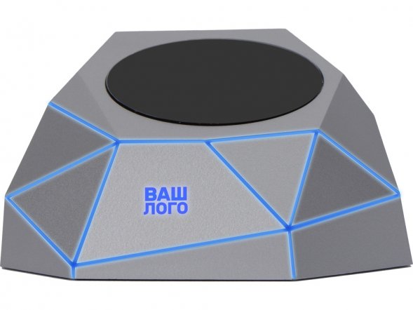 Док-станция Geo Dock с быстрой беспроводной зарядкой, серебристый с синей подсветкой. XOOPAR 