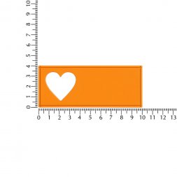 Лейбл из ПВХ с вырубкой «Сердце», оранжевый неон