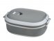 Ланч-бокс Hotty 750 мл для микроволновой печи, серый/белый 
