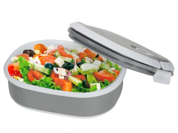 Ланч-бокс Hotty 750 мл для микроволновой печи, серый/белый 