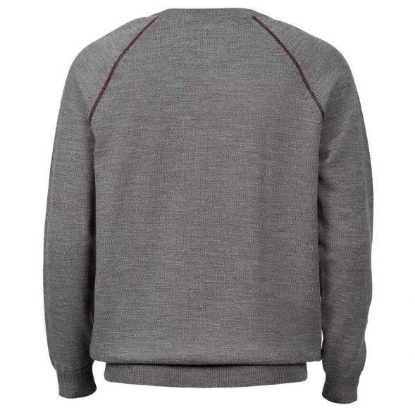 Джемпер Stitch с контрастной отделкой, серый с бордовым 