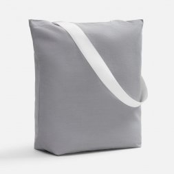 Шопер B5, серый с широкими белыми ручками