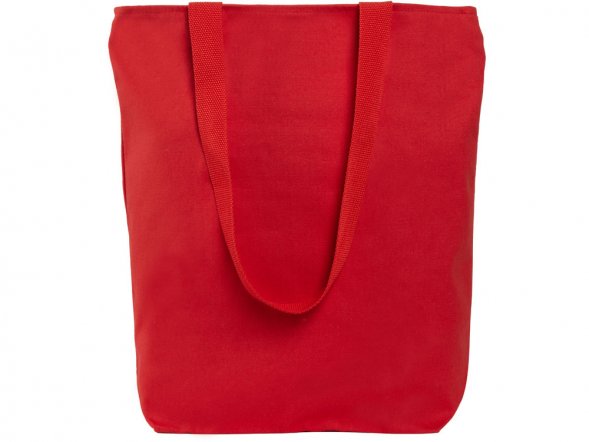 Сумка на молнии Zipper из хлопка 280 г c карманом на молнии спереди, красный 