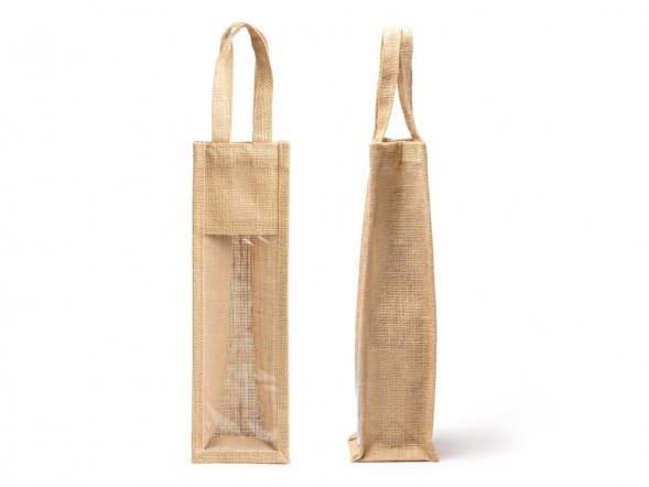 Сумка NIMBA из ламинированного джута с окошком, бежевый 