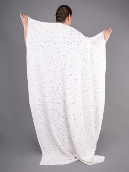 Плед Snowspot Fluffy, белый с люрексом 