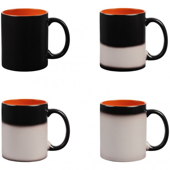 Набор из 6 кружек-хамелеонов On Display, оранжево-черный 