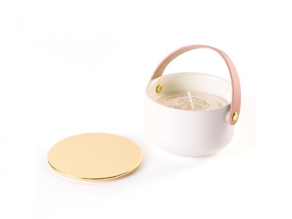 Свеча Valerie Concept с крышкой CNDL 5 PINK, белый/розовый 