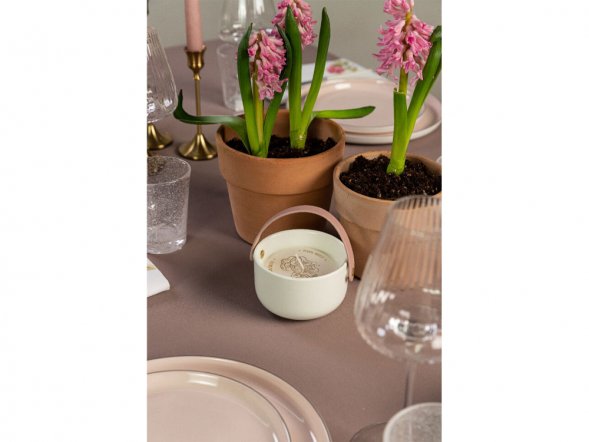 Свеча Valerie Concept с крышкой CNDL 5 PINK, белый/розовый 