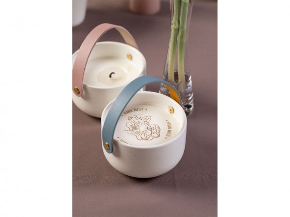 Свеча Valerie Concept с крышкой CNDL 5 PINK, белый/розовый 