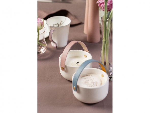 Свеча Valerie Concept с крышкой CNDL 5 PINK, белый/розовый 