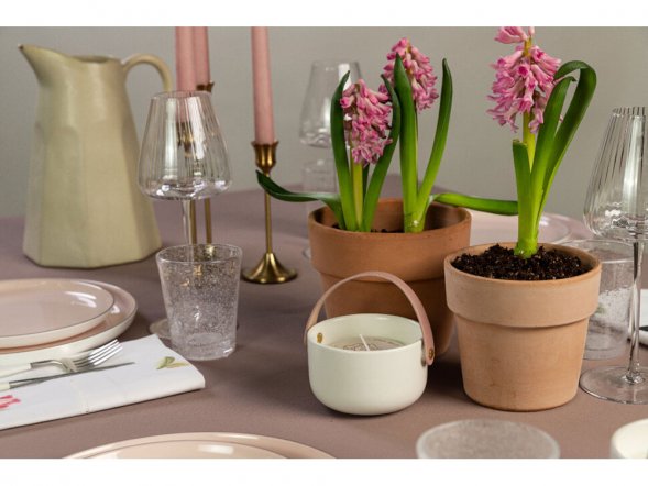 Свеча Valerie Concept с крышкой CNDL 5 PINK, белый/розовый 