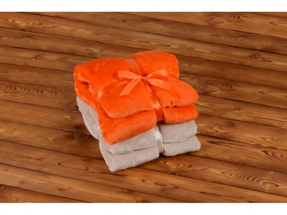 Плед мягкий флисовый Fancy, оранжевый 