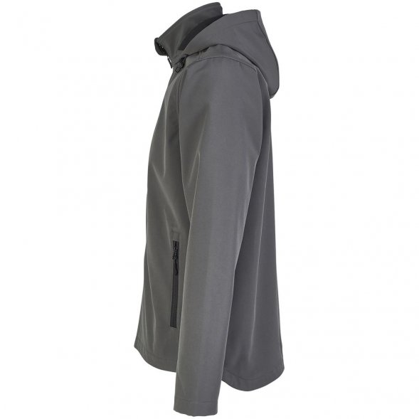 Куртка софтшелл с капюшоном мужская Race Men, темно-серая 