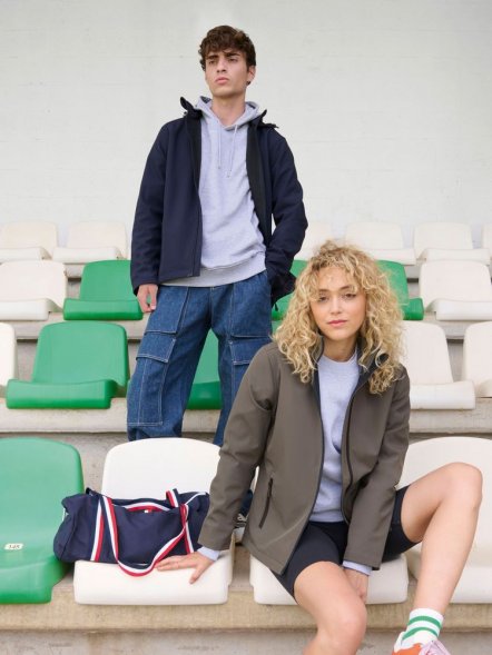 Куртка софтшелл с капюшоном мужская Race Men, темно-серая 