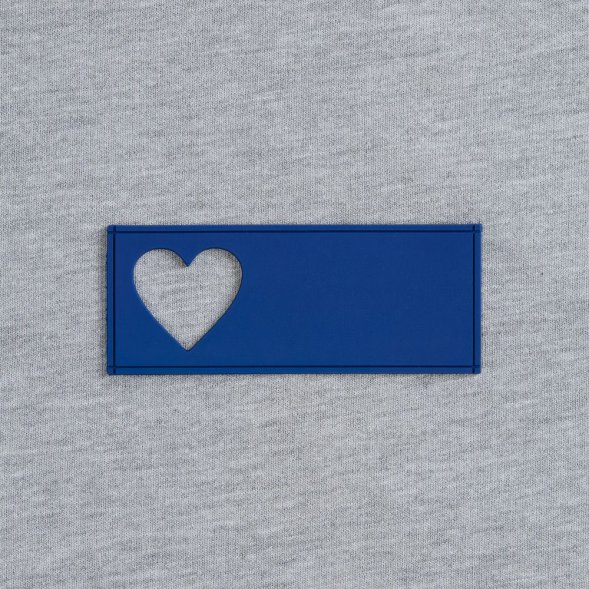 Лейбл из ПВХ с вырубкой «Сердце», синий 