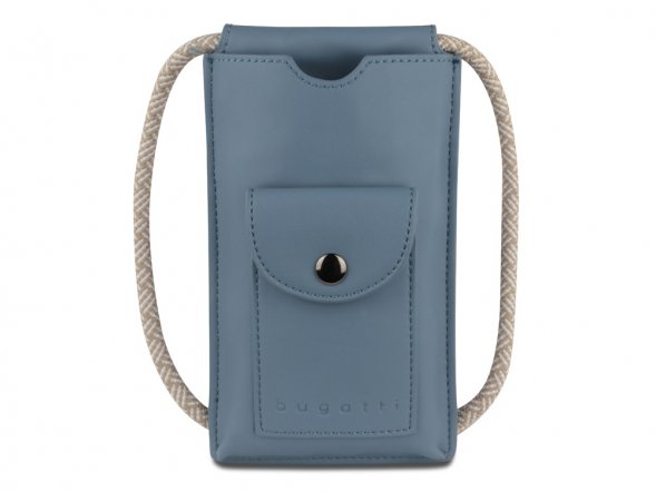 Сумка-чехол для мобильного телефона BUGATTI Almata, голубая, полиуретан, 11x2x18 см 