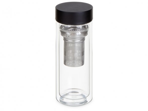 Стеклянная термобутылка Glassir, 500мл, черный 