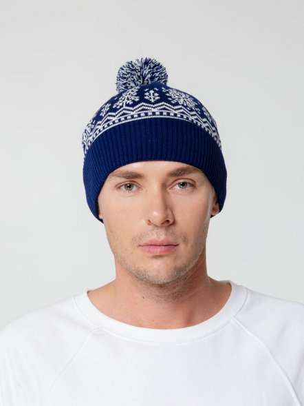 Шапка Elnik, синяя с молочно-белым 