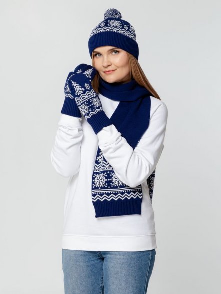 Шапка Elnik, синяя с молочно-белым 