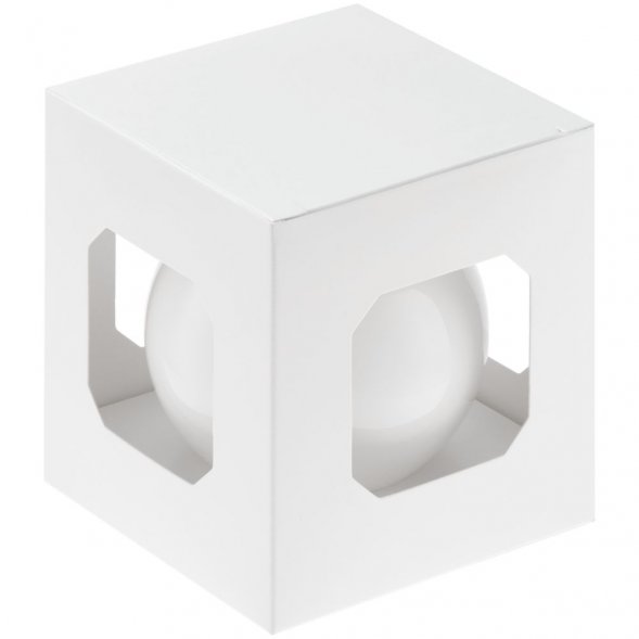 Елочный шар Finery Gloss, 8 см, глянцевый белый 