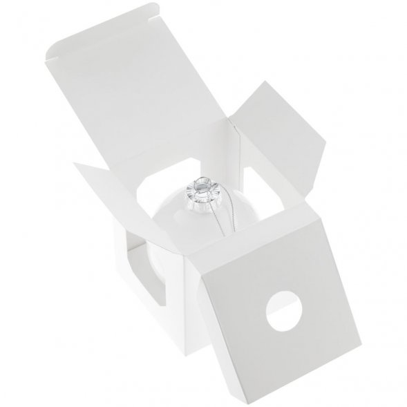 Елочный шар Finery Gloss, 8 см, глянцевый белый 