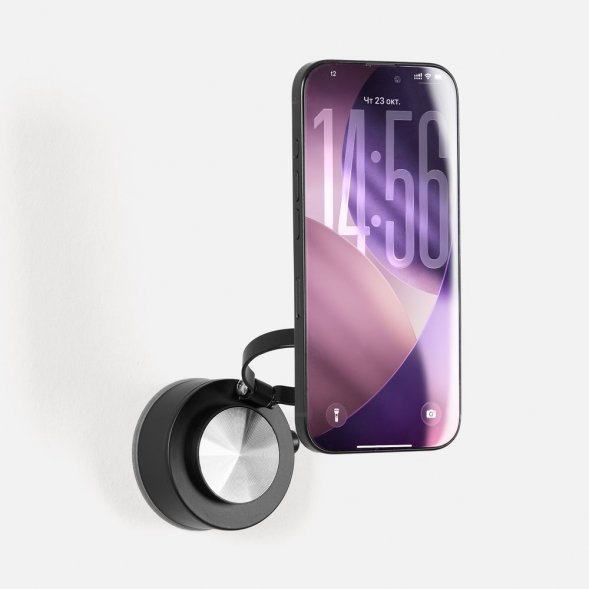 Вакуумный магнитный держатель airFix, черный с серым 