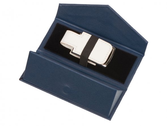 Подарочная коробка для флеш-карт треугольная, синий 