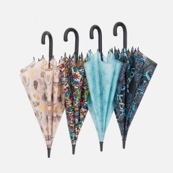 Зонт-трость Undercolor с полной запечаткой на заказ, с красными спицами