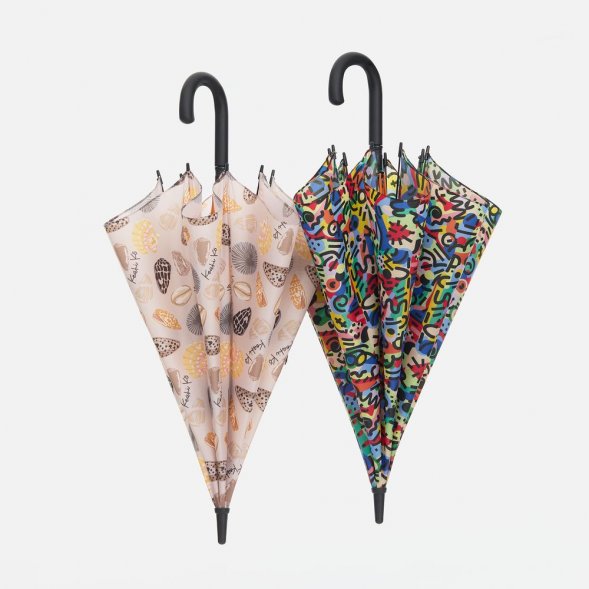 Зонт-трость Undercolor с полной запечаткой на заказ, с красными спицами 