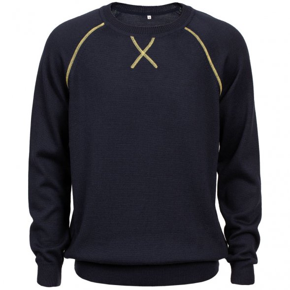 Джемпер Stitch с контрастной отделкой, синий с зеленым 