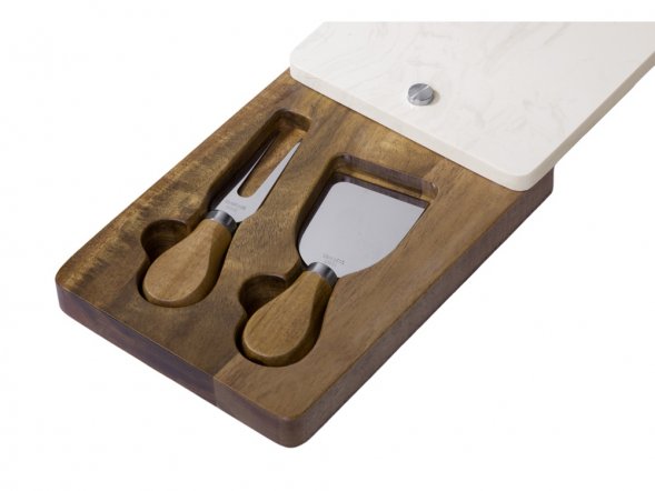 Набор ножей для сыра Fontina, акация и искусственный мрамор 