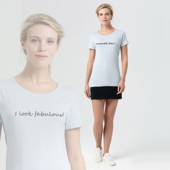 Футболка женская I Look Fabulous, голубая 