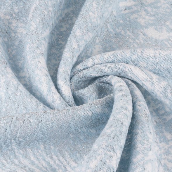 Плед Frostic, бело-голубой с люрексом 