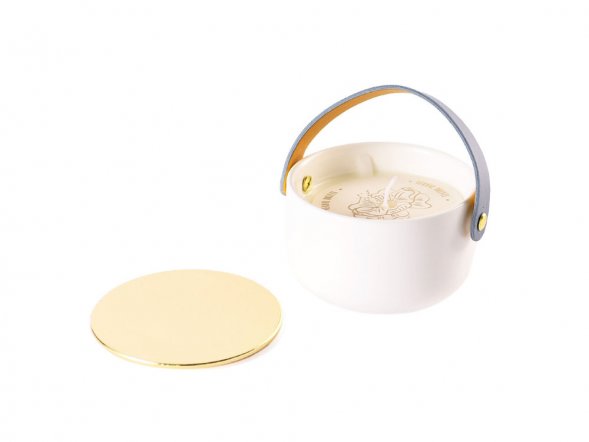 Свеча Valerie Concept с крышкой CNDL 5 BLU, белый/голубой 