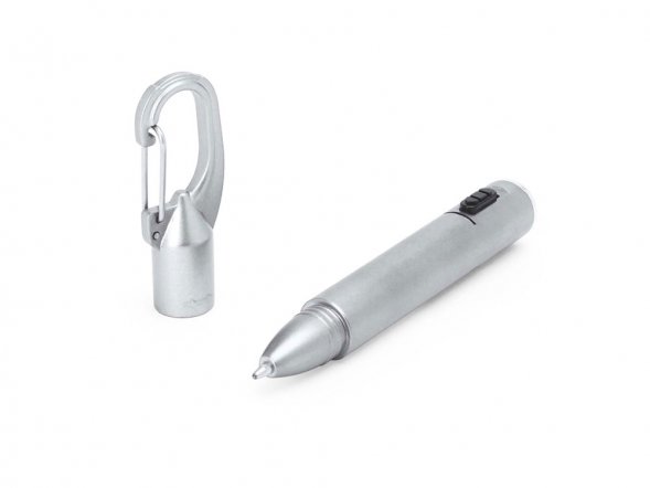 Ручка ARAYA со светодиодным фонариком, серебристый 